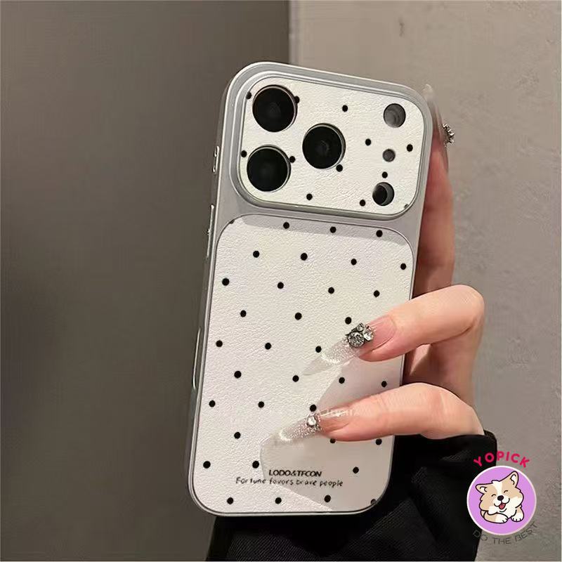 Ốp điện thoại chấm bi đơn giản Iphone 17 Pro Max iPhone 16 Pro 16 Plus skin 15 Pro Max cover silicone 14 Pro chống rơi 13 mẫu nữ full coverage Cửa sổ lớn KNTP