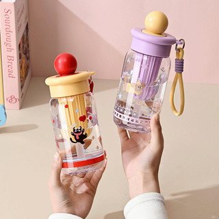 Cốc Nước Hoạt Hình Dễ Thương, Cốc ống Hút, Dung Tích Lớn 500ml, Cốc Nước Tiện Lợi Cho Học Sinh