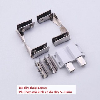 Bản lề kẹp kính không khoan lỗ thép dày 1.8mm kính 5-8mm Không Khoan Lỗ，Kẹp Kính Nhấn Mở，Dễ dàng lắp đặt, điều chỉnh
