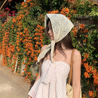 Hululu / Ngọt Rỗng Tam Giác Khăn Buộc Tóc Nữ Phong Cách Hàn Quốc ins Phong Cách Mới Mỏng Phong Cách Khăn Trùm Đầu Khăn Lụa