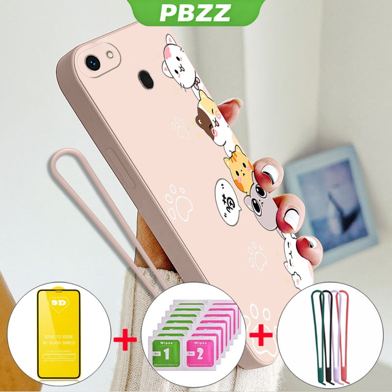 FOR ốp lưng Ốp cho OPPO F5 Oppo F7 Ốp điện thoại Ốp mềm Ốp silicon lỏng bảo vệ chống sốc thiết kế mới Mèo hoạt hình thẩm mỹ với màng mềm 9D ytmdzmm01