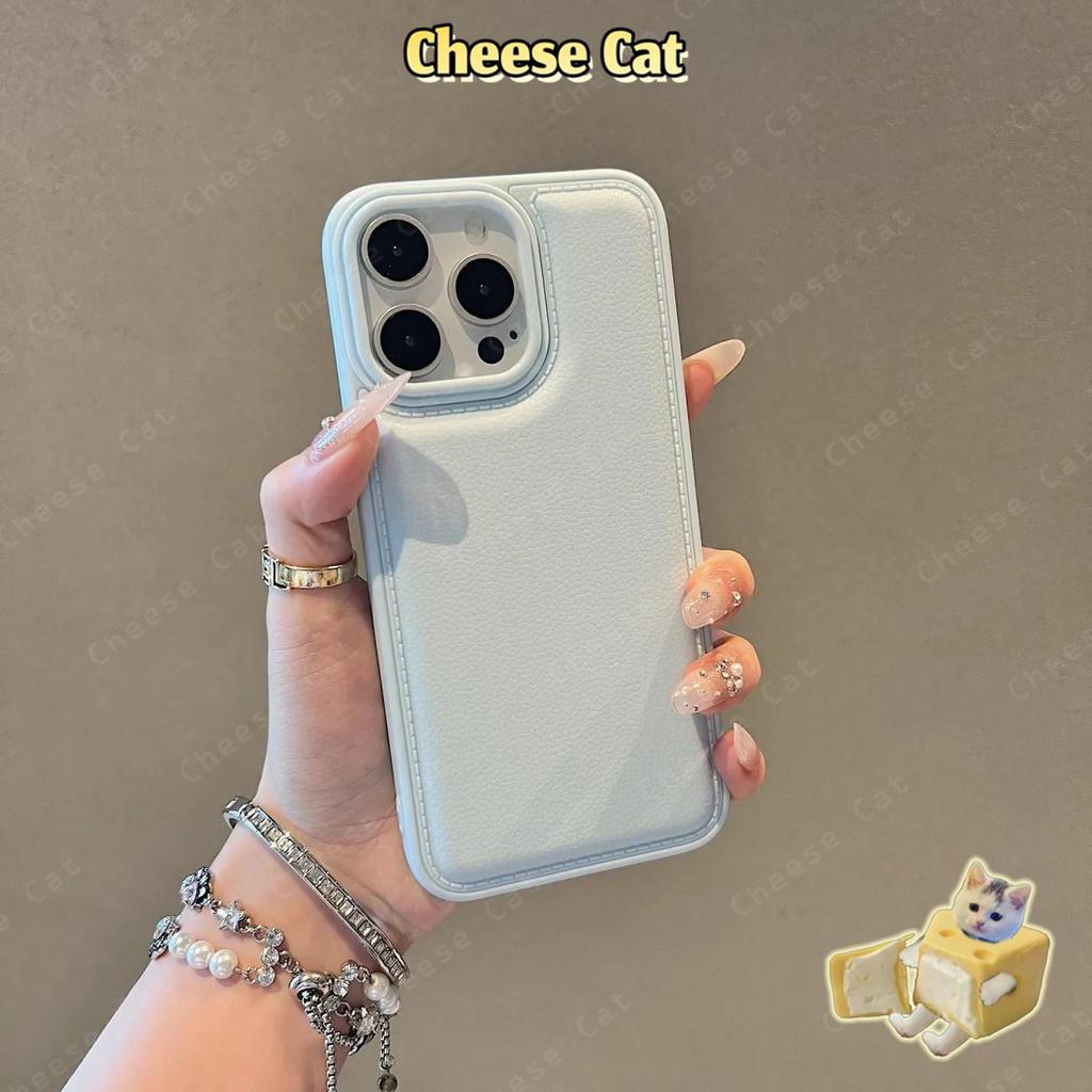 Ốp điện thoại họa tiết da phồng màu hồng/xanh/nâu dễ thương cho iPhone 17 Pro Max 11 12 13 14 15 16 Plus 7 Plus Xs Max