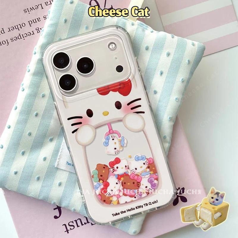 Ốp điện thoại hình con mèo Kitty dễ thương máy Kitty cho iPhone 13 14 15 16 17 Pro Max 6 7 8 Plus XR Xs Max 16E 17 Air