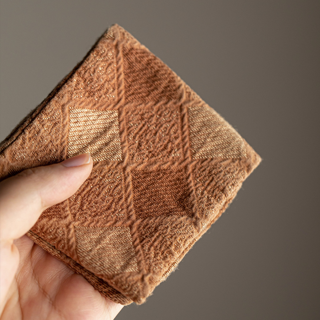 [Handmade] Khăn Lau Trà Thủ Công Vải Cotton Linen Cao Cấp - Khăn Tay Đa Năng Họa Tiết Quả Trám Cổ Điển - Quà Tặng Tinh Tế [27.5x8cm]