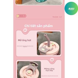 Ly Uống Nước Có Ống Hút Và Nắp Chống Tràn Dung Tích Lớn, Cốc Nước Có Tay Cầm 4 Màu – Gia Dụng Alulu