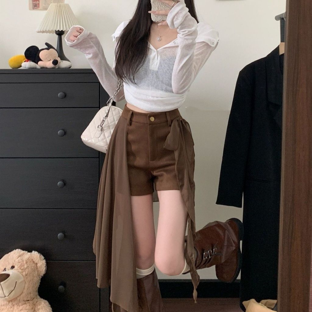Quần short nam giới dành cho mùa xuân, thời trang thoải mái với chi tiết ruy băng cổ điển