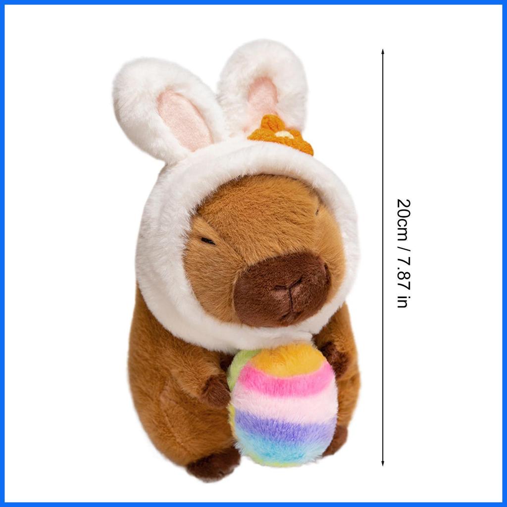 Capybara Thú Nhồi Bông 20cm Búp Bê Cốg Có Thể Giữ Trứng Phục Sinh Thú Nhồi Bông Búp Bê Với Thỏ Tai Mũ Cho Gia Đình junlavn