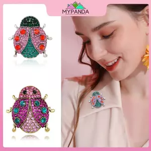 MYPANDA Vintage Kim Cương Giả Hình Bọ Cánh Cứng Thổ Cẩm Động Vật - Ladybird Pin Thời Trang cho Nam và Nữ