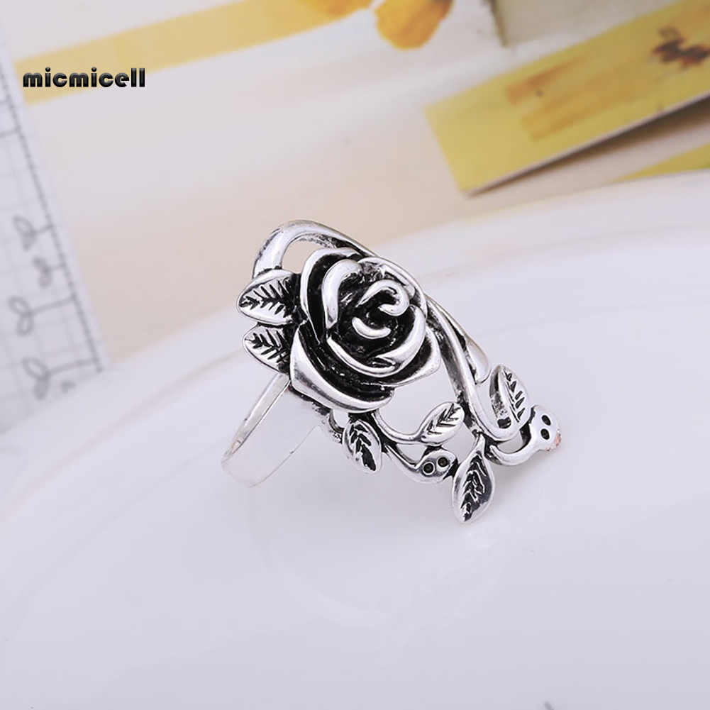 Nhẫn Gothic hoa hồng từ hợp kim men, phù hợp làm trang sức cosplay và món quà