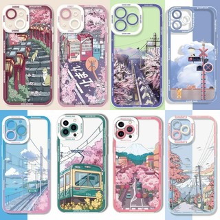 Ốp Điện Thoại Phong Cảnh Mount Fuji Cho Xiaomi Redmi Note 15 14 13 Pro Plus Note15 Note14 4G 5G Trong Suốt Mềm Mại Dễ Thương Bảo Vệ Ống Kính 3D Siêu Mỏng Vỏ Xu Hướng Bumber Thời Trang