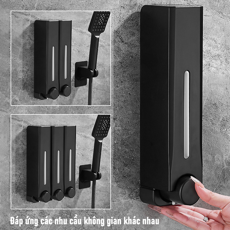 Bình Đựng Xà Phòng Treo Tường 500ml - Không Khoan, Có Thể Tháo Rời, Tiện Lợi Sang Trọng Cho Phòng Tắm