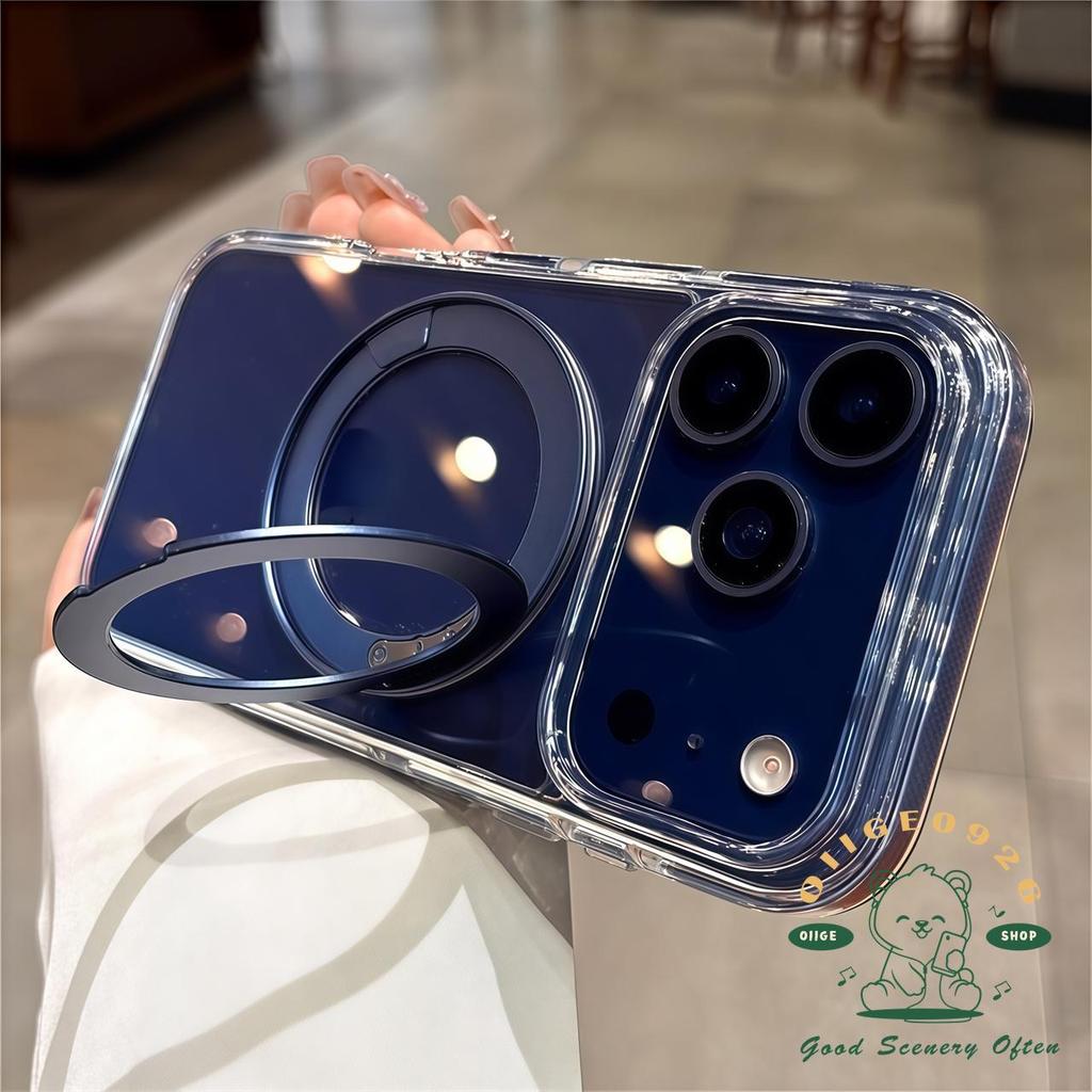 【 Ốp lưng iPhone17 】 Giá đỡ xoay từ tính acrylic chống rơi Vỏ điện thoại iphone17 Pro Max 16 15 14 13 12 cho vỏ iPhone Vỏ mềm silicon TPU chống sốc