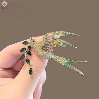 [PCW-T] Trâm Cài Chim Magpie Kim Cương Giả và Pha Lê - Phụ Kiện Quần Áo Elegant, Quà Tặng Perfect