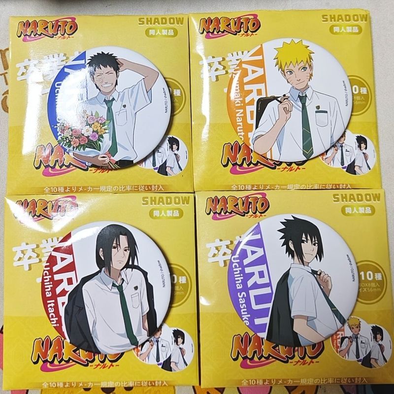 Huy hiệu đồng phục trường học Naruto 58mm – Itachi & Sasuke Sasuke Anime Pin, Phong cách trường học Kawaii dễ thương, Trâm cài hoạt hình sưu tập