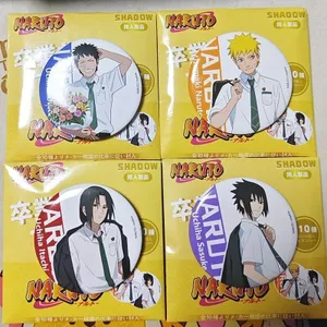Huy hiệu đồng phục trường học Naruto 58mm – Itachi & Sasuke Sasuke Anime Pin, Phong cách trường học Kawaii dễ thương, Trâm cài hoạt hình sưu tập