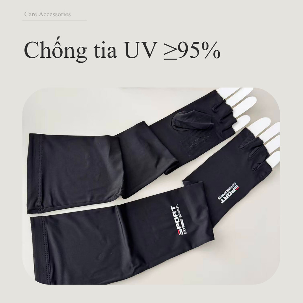 LENSSCAPE-Bao tay chống nắng vải ice silk – UPF50+, chống tia UV, chất liệu mát mịn, thoáng khí