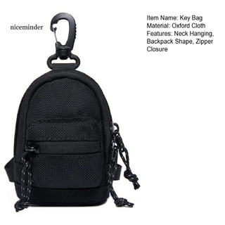 ZNCE _ Túi đựng chìa khóa treo cổ Mini chống nước – Ví dây kéo vải Oxford đựng tiền xu, tai nghe, đồ trang sức, móc khóa ba lô nhỏ