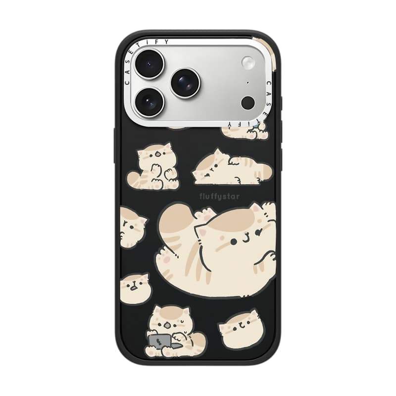 CASECASE X Cat sticker Case White Camera Ring Edition Matte Đen Cứng Hút Từ Tính Tác Động Dành Cho Apple IPhone 13 14 15 16 17 Pro Max Air Plus Có Hộp