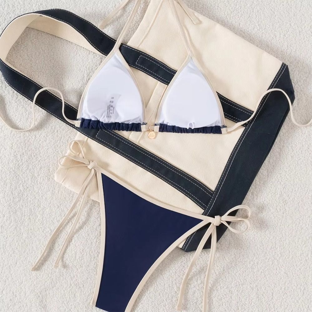 NICOLOO 2 Cái / bộ Bikini Đi Biển, Đồ Bơi Nữ Thường Ngày Mùa Hè, Bộ Đồ Tắm Thời Trang Brazil Dây Bikini Ngày Lễ