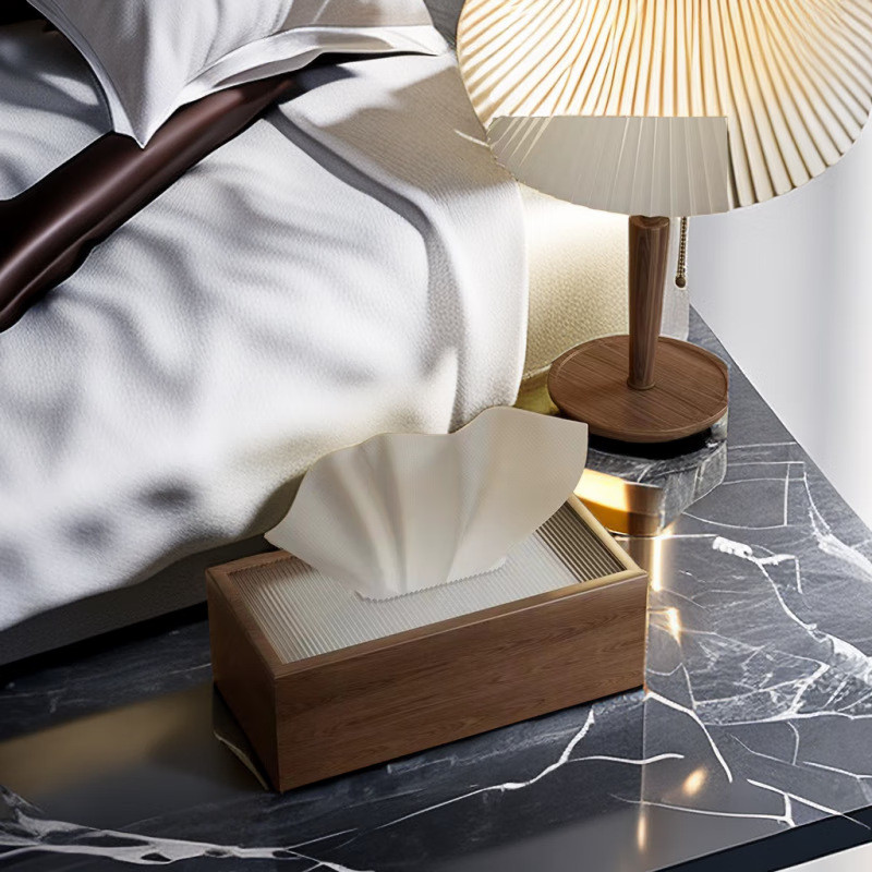 Hộp Đựng Khăn Giấy Gỗ Óc Chó Phong Cách Cổ Điển - Sang Trọng Cao Cấp, Trang Trí Phòng Khách, Nhà Bếp & Phòng Ngủ