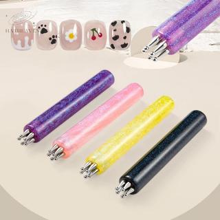 [hatheaven] Thiết kế móng tay nghệ thuật Đầu vẽ tranh Khắc chấm Bút lông thép không gỉ Tay cầm bầu trời đầy sao Dụng cụ chấm móng Người đam mê móng tay Đẹp