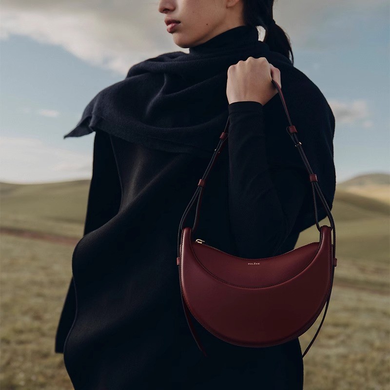 ANCO 2026 Túi da thật mới Túi lưỡi bằng da Saddle Bag Thiết kế vai kiểu Paris Túi nách Messenger cho phụ nữ