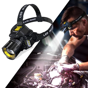 Đèn pin đội đầu đội đầu siêu sáng IPX6 chống thấm, Zoom, IPX6 Chống Nước, 5 Chế Độ Ánh Sáng,dễ mang theo