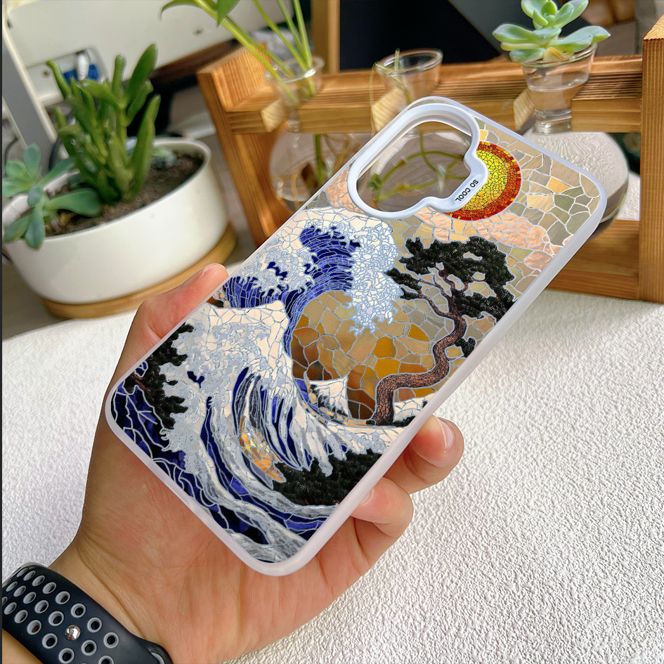 Ốp Điện Thoại Micro Matte The Great Wave off Kanagawa (Ukiyo-e) Cho Redmi Turbo 4 Pro Note 15 Pro / 14 / 13 Mi 17 Pro Max 15T 14T K90 Pro Max Xiaomi 15 14 Vỏ Redmi Siêu Chống Sốc