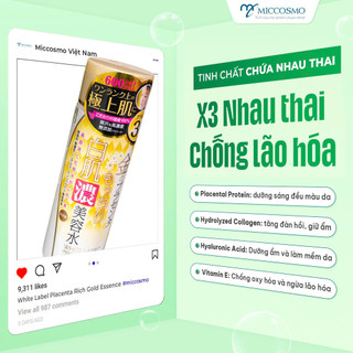 Essence nhau thai và collagen dưỡng trắng Miccosmo White Label Placenta Rich Gold Essence 180ml