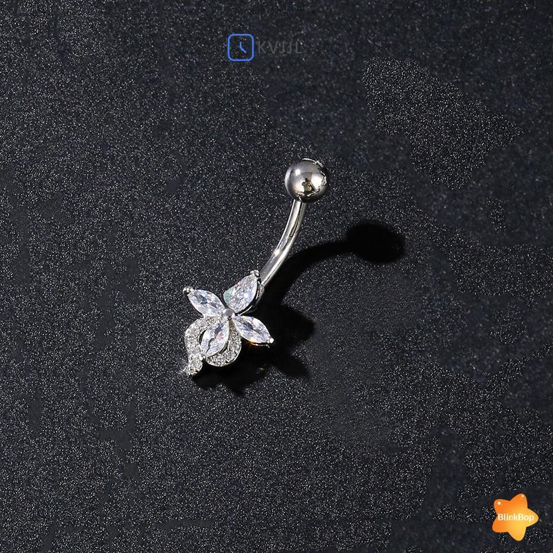 [KvJJL-t] Nhẫn rốn hoa bằng thép không gỉ Vòng xỏ lỗ rốn dành cho nữ Cô gái Nhẫn xỏ khuyên bụng gợi cảm Trang sức cơ thể mới