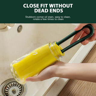 Bàn chải cốc xốp mật độ cao có tay cầm dài Bàn chải bình nước có thể tái sử dụng cho chai Ly rượu vang