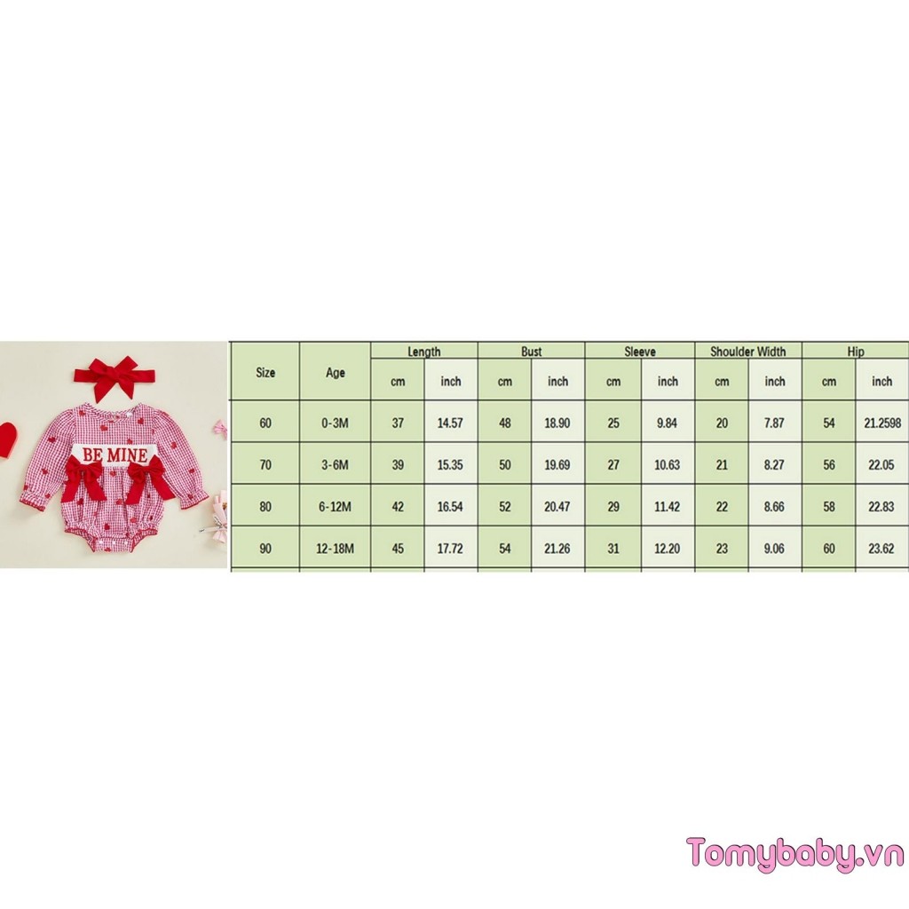 Áo liền quần thêu trái tim dài tay ngày lễ tình nhân có băng đô