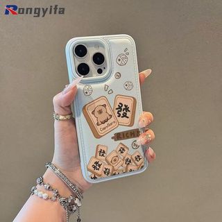 Vỏ Capybara hoạt hình cho OPPO Reno 15 Pro Mini Max 14 13 11 9 Pro Find X9 X8 Pro X8S Plus X7 Da PU phồng dễ thương Vỏ điện thoại năm mới Vỏ mềm chống sốc
