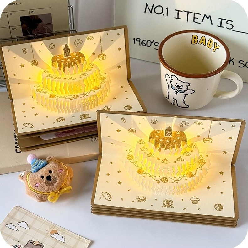 Mới 6 / 10Card Âm Nhạc 3D Sinh Nhật Màu Đỏ Gói Quà Sáng Tạo Cho Tiệc Sinh Nhật Ủng Hộ