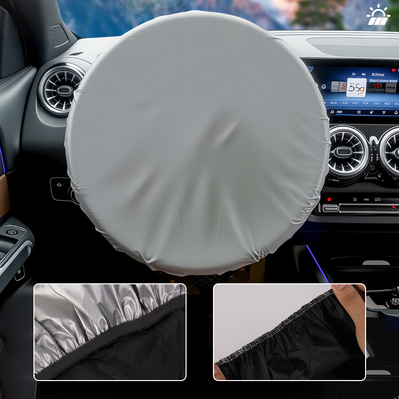 SEAMETAL Đa Năng Ô Tô Vô Lăng Che Nắng Bạc Vải Phủ Tự Động Chống Nắng Cách Nhiệt