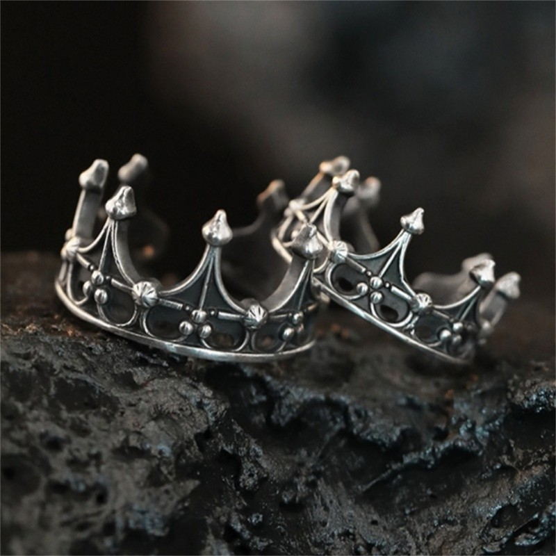 Wellb Crown Chủ Đề Mở Nhẫn Với Kích Thước Ngón Tay Có Thể Điều Chỉnh Kết Cấu Hợp Kim Vintage Ngón Tay Trang Sức Thích Hợp Cho Thời Trang Wom