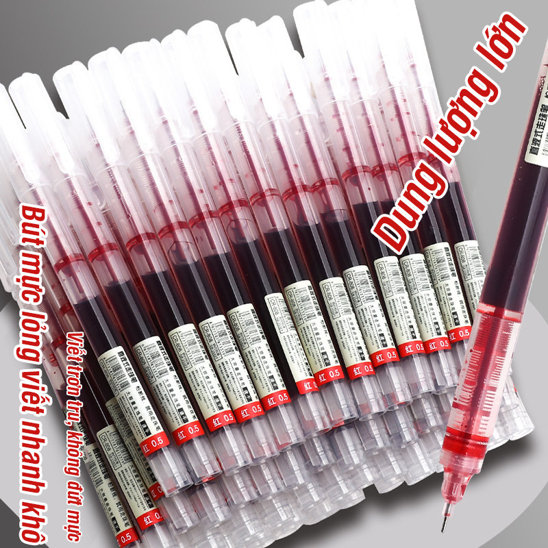 Combo 30 bút bi đỏ ngòi 0.5mm viết êm tay, mực nhanh khô, đồ dùng học tập cần thiết cho học sinh các cấp