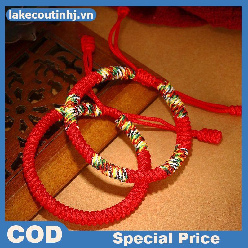 Lu Tây Tạng Phật Giáo Vòng Tay May Mắn Unisex Có Thể Điều Chỉnh Vua Nút Dây Đỏ Vòng Tay Dành Cho Nam Nữ Cặp Đôi Pulsera tinhj