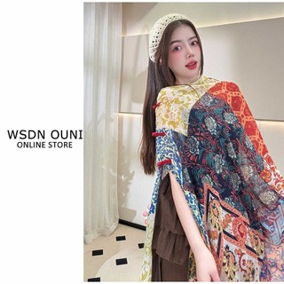 Bộ khăn choàng và áo khoác ngoài mỏng từ lụa cao cấp, chống nắng hiệu quả cho mùa hè, phù hợp đi biển và du lịch