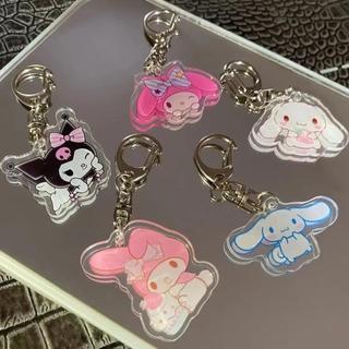 Set Cute Keychain Anime Kawaii Girls Keychain Kuromi Cinnamoroll My Melody Bag Accessorie Backpack Couple Pendant Gifts