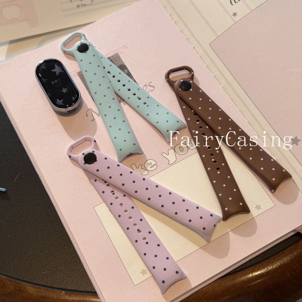 Màu Điểm In Dây Đeo Cho Xiaomi Mi Band 10 9 8 NFC Dây Đeo Tay Có Thể Thay Thế Vòng Tay Cho Mi Band 10 9 Phiên Bản Gốm Đồng Hồ