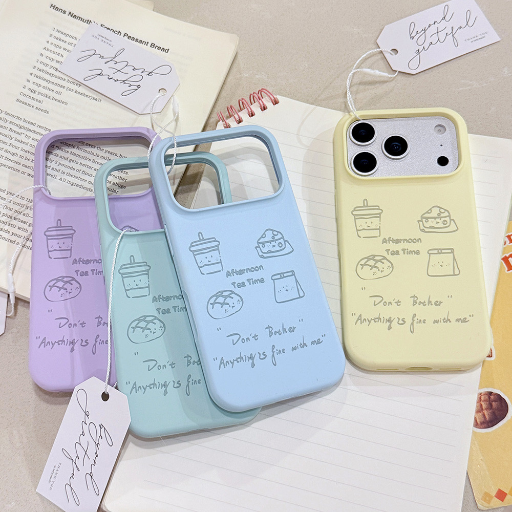 Trà Chiều Silicon Lỏng Ốp Lưng Điện Thoại iPhone 17 Pro Max 17 Air 16 Plus 15 14 13 12 11 Vỏ Bảo Vệ Chống Sốc