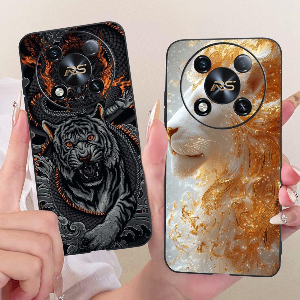 Cho Itel RS4 ITEL S666LN Ốp Điện Thoại Rồng Trung Quốc Mèo Dễ Thương Hoạt Hình Động Vật Họa Tiết Vỏ Mềm Mờ Silicon Ốp Lưng