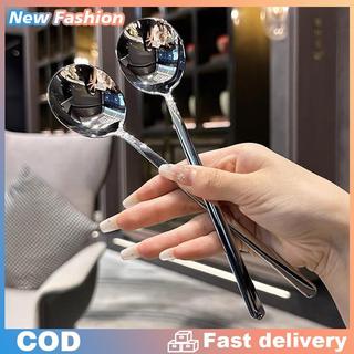Thép không gỉ muỗng Hàn Quốc Dài xử lý Bộ đồ ăn dày khuấy đá muỗng bữa ăn muỗng gia đình bữa ăn tối muỗng