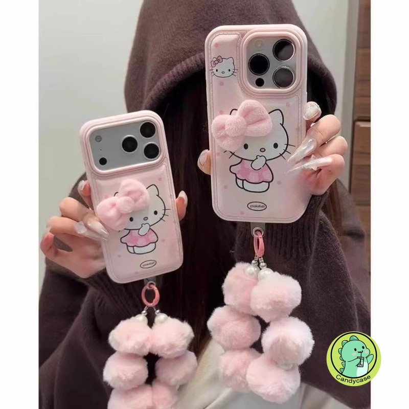 Ốp Điện Thoại Mèo Kitty Dễ Thương Có Dây Buộc Sang Trọng Cho Xiaomi 17 Pro Max 15 15S 14 Pro 13 Poco X7 F8 F7 Ultra F6 F5 Pro 5G 4G Vỏ Da PU Hoạt Hình Vỏ Mềm