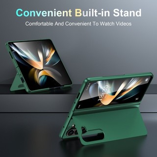 Dành Cho Samsung Galaxy Z Fold 7 6 5 4 3 Siêu Mỏng Mờ Gấp Đứng Ốp Lưng Điện Thoại Cho Galaxy Z Fold7 6 Vỏ Bảo Vệ