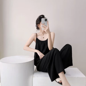 2025 Bộ Đồ Ngủ Nữ Mây Cotton Quần Loungewear Có Thể Mặc Bên Ngoài Pháp Rời Size Lớn Sling Ngủ
