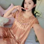 Cửa Hàng Ngắn Tay Ice Silk Bộ Đồ Ngủ Nữ Trung Niên Plus Béo Plus Bộ Đồ Lớn Phiên Bản Hàn Quốc Gợi Cảm Mỏng Phong Cách Homewear