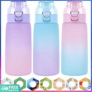 Bình Nước Không Khí 600ML Tritan Với 7 Hạt Hương Vị Trái Cây Hương Thơm Chai Nước Uống Thích Hợp Cho Thể Thao Ngoài Trời