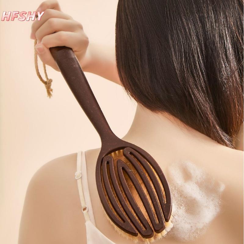 HFSHY Tắm Bàn Chải Tắm Bàn Chải Tắm Da Khô Cơ Thể Mềm Mại Lông Tự Nhiên Massage Dụng Cụ Chăm Sóc Mềm Mại Lông Tự Nhiên PE Tay Cầm VN